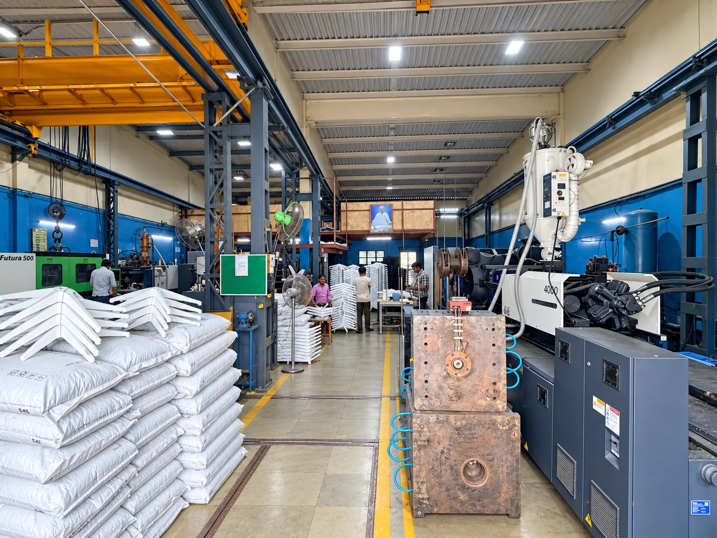 Injection moulding production floor